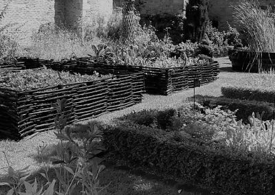 Jardin du curée en noir et blanc